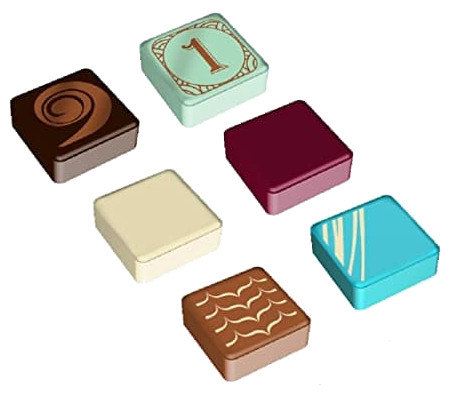 Azul Master Chocolatier juego de mesa bolsa y chocolates azulejos nuevo componentes recortado