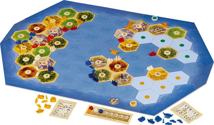 contenido y mapa expansion piratas y navegantes catan juego de mesa