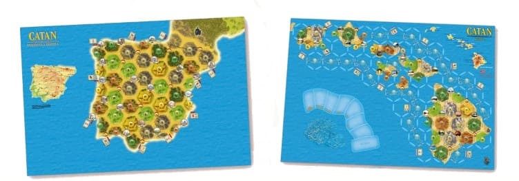 mapas españa y hawai catan escenarios juego de mesa extra