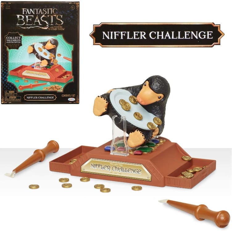 Niffler Challenge juego de mesa con personaje de animales fantasticos que roba joyas y oro