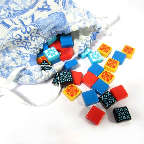 azul bolsa de azulejos componentes juego de mesa