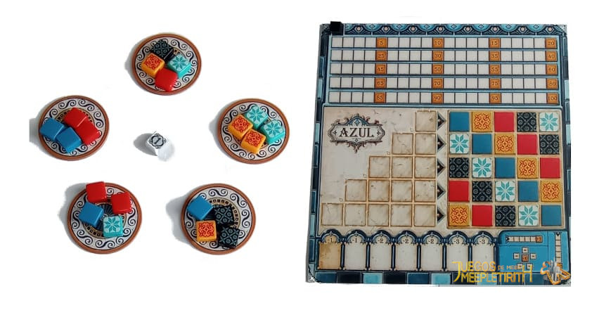 azul juego de mesa reglas de preparacion de la partida azulejos tablero